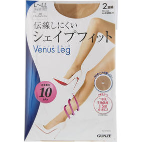 ビーナスレッグ 伝線しにくいシェイプフィット L~LL 389 ナチュラルベージュ 2足