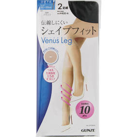 ビーナスレッグ 伝線しにくいシェイプフィット ひざ下丈 22~24cm 026 ブラック 2足