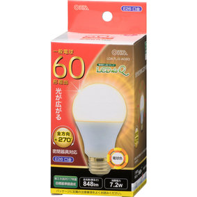 OHM LED電球全方向60W形 電球色 1個