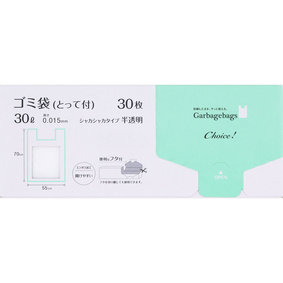 チョイス ゴミ袋とって付30L 0.015mm 半透明 30枚