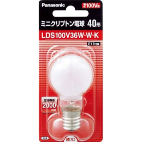 ミニクリプトン電球 E17口金 LDS100V36WWK ホワイト 1個