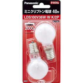 ミニクリプトン電球 E17口金 LDS100V36WWK2P ホワイト 2個