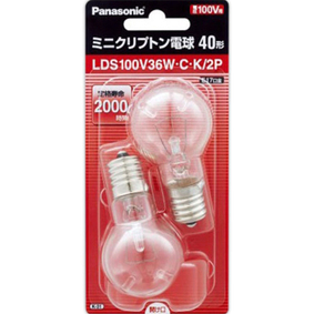 ミニクリプトン電球 E17口金 LDS100V36WCK2P クリア 2個