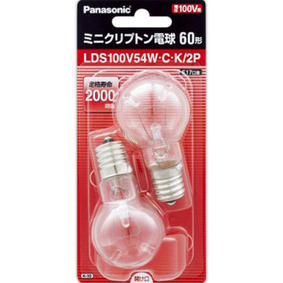 ミニクリプトン電球 E17口金 LDS100V54WCK2P クリア 2個