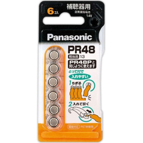 マイクロ電池(補聴器用空気亜鉛電池) PR−48 6個