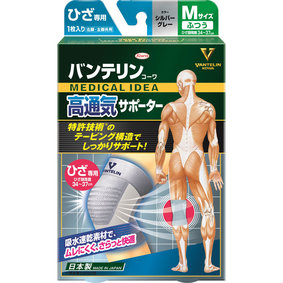 バンテリンコーワ 高通気サポーター ひざ専用ふつうサイズ シルバーグレー 1枚