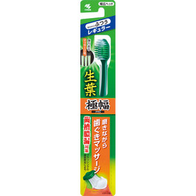 生葉極幅ブラシ ふつう 緑/赤/青 1本