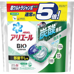 アリエールジェルボール4D部屋干し用 つめかえ 超ウルトラジャンボサイズ 1.14kg(60個)