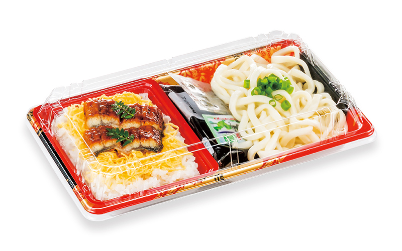 使い捨て弁当箱 ＳＦ弁当５７（華雲赤） 本体・フタ  シーピー化成 業務用 スーパー シーピー化成(CP Chemical) 使い捨て弁当箱 ＳＦ弁当５７（華雲赤