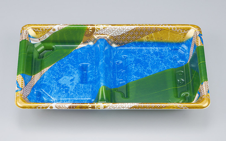 使い捨て弁当箱 ＳＦ弁当５７（華雲赤） 本体・フタ  シーピー化成 業務用 スーパー シーピー化成(CP Chemical) 使い捨て弁当箱 ＳＦ弁当５７（華雲赤