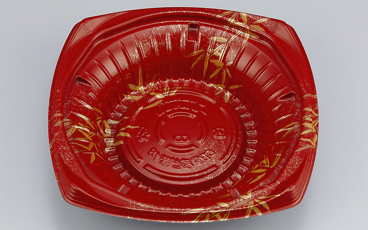 【トラキチさま】使い捨て丼容器　CBFまど味18ボーダ赤本体/蓋セット　450枚 CBFまど味 | 製品シリーズ詳細 | シーピー化成株式会社