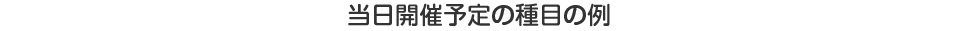 当日開催予定の種目の例