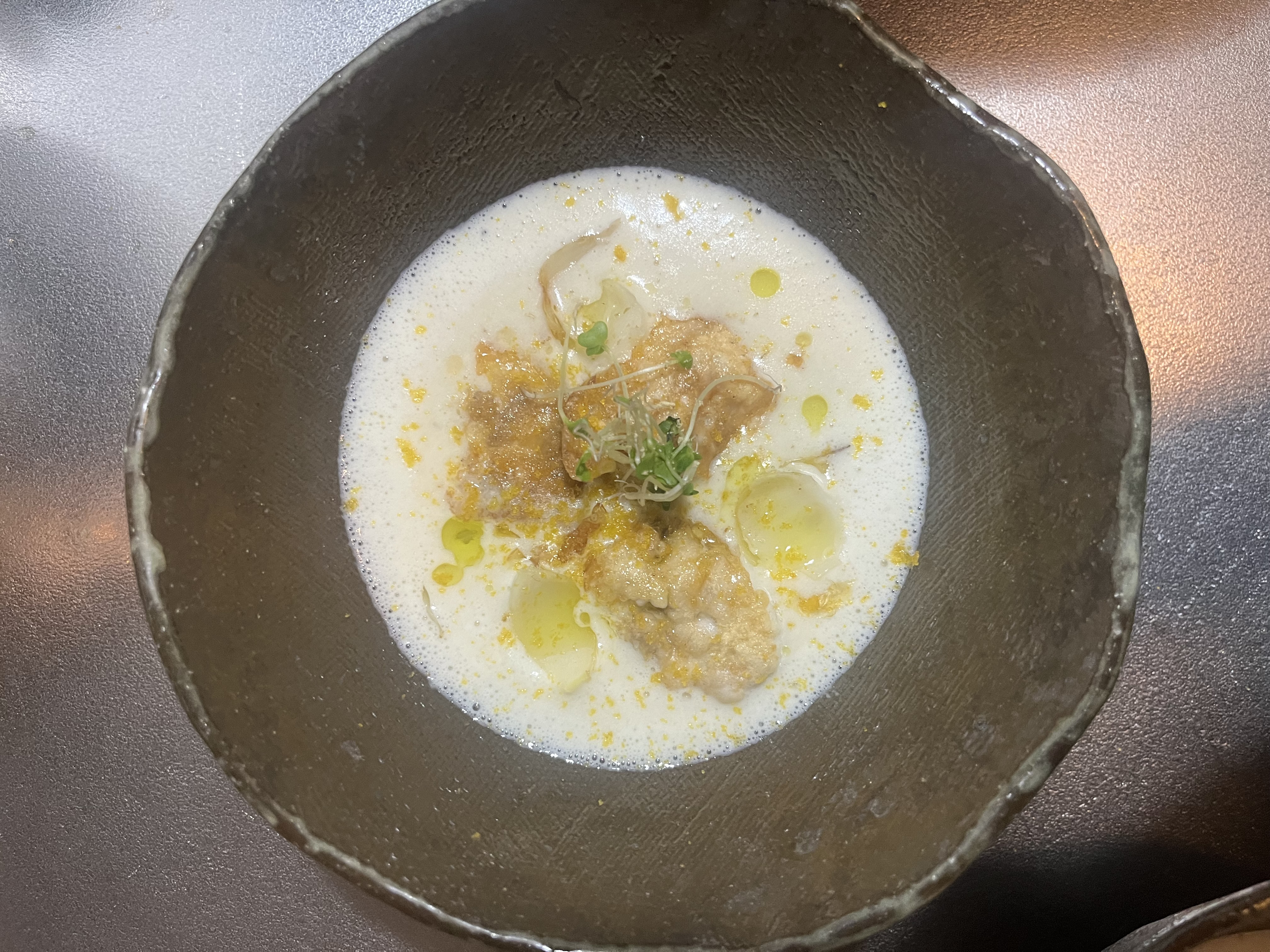 白子のポワレ 百合根スープ仕立て