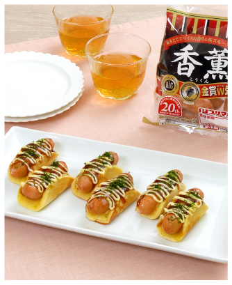 お好み焼き風ミニホットドッグ