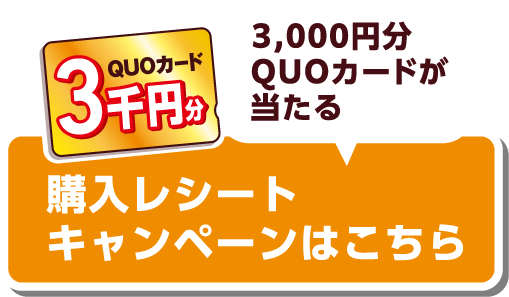 3000円分QUOカードが当たる 購入レシートキャンペーンはこちら
