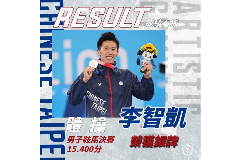 恭賀 李智凱 奪得 2020 東京奧運體操男子鞍馬銀牌