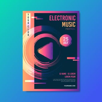 Poster elektronik, elektronik, acara kasebut, pesta, ZIP