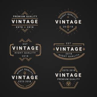 Vintage logo black, black, design, icon, ZIP