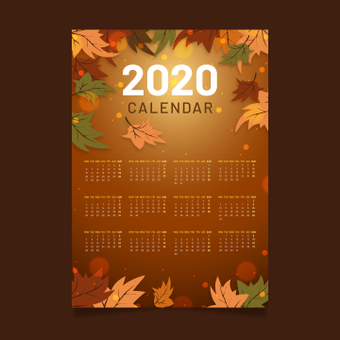 2020 takvimi, ZIP 2020 takvimi, kahverengi, şablon, iş, ZIP