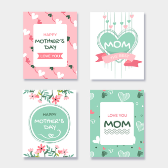 Mother's Day card, design, fashionable, heart, ZIP