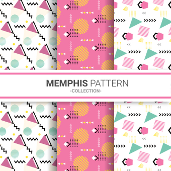 Memphis-Muster, rosa, bunt, memphis-muster, ZIP