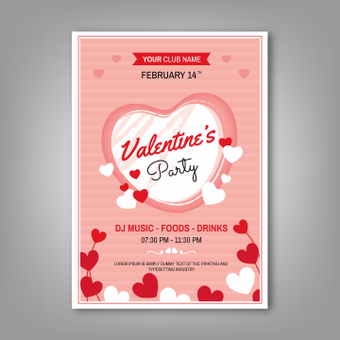 Valentine's Day Poster, club, event, vertical, ZIP