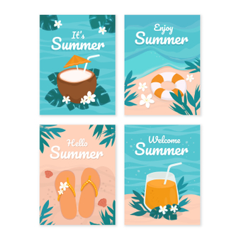 Summer card, sea, southern country, cute, ZIP