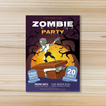 Poster · Zombie Party, evento, partido, vertical, ZIP