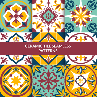 Seamless pattern set, colorful, tile, pattern set, ZIP