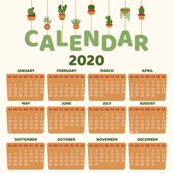 2020 calendar, fashionable, template, business, ZIP