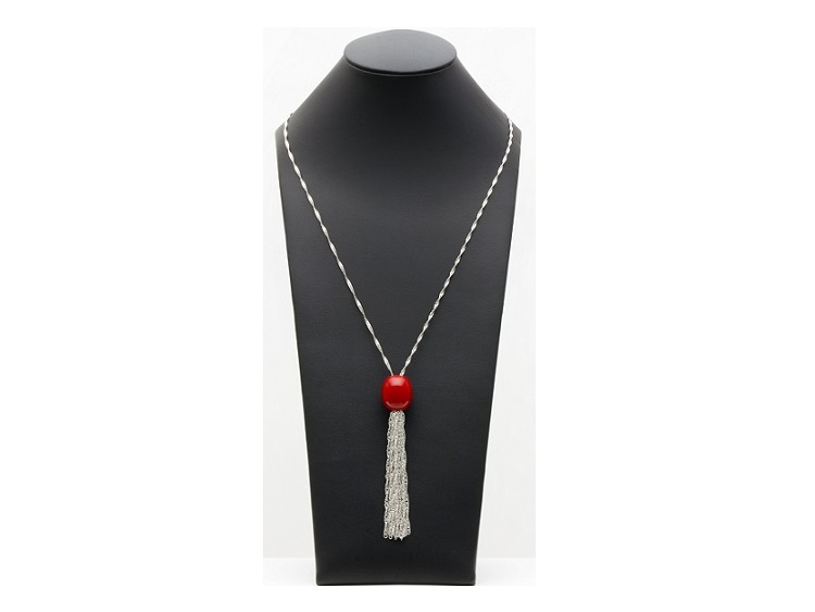 ファッションに こなれ感 を 坂本これくしょん タッセルチェーンペンダント 森の実 朱色 ファッションに こなれ感 を 坂本これくしょん タッセルチェーンペンダント 森の実 朱色