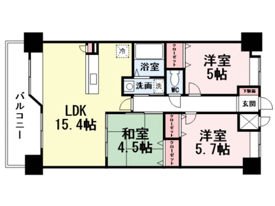 ソレアード苅田の間取り