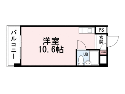 黄金町スカイマンション710号室の間取り