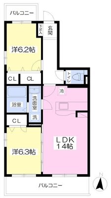 クレシア藤崎の間取り