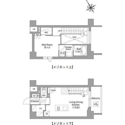 バウスフラッツ蔵前の間取り