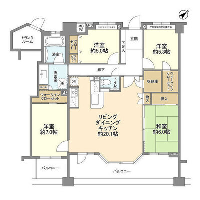 ライオンズプラザ港北ニュータウンの間取り