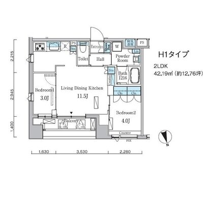 プライマル中央MINATOの間取り