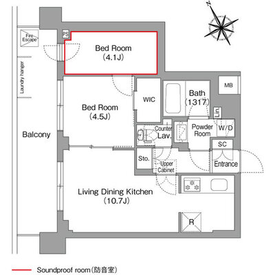 コンフォリア・リヴ平井MUTIOの間取り