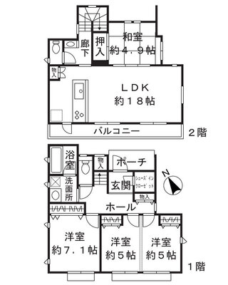 梶ヶ谷6丁目戸建ての間取り
