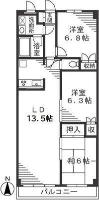 リビオン梶ヶ谷の間取り