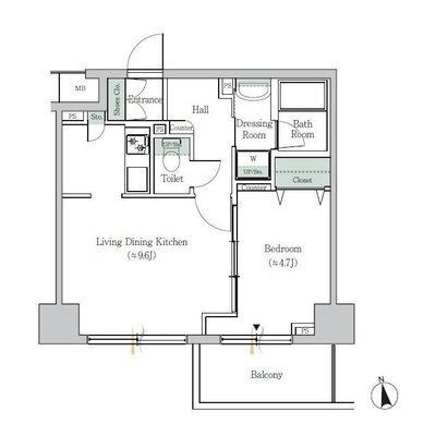 ONE ROOF FLAT TOGOSHIの間取り