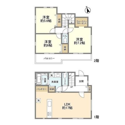 4055所沢市山口18期8棟5号棟の間取り