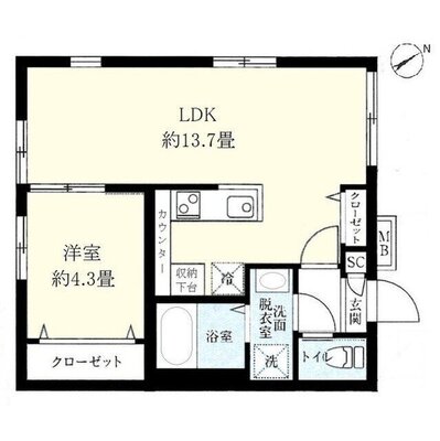 ウェルスクエアイズム荻窪の間取り