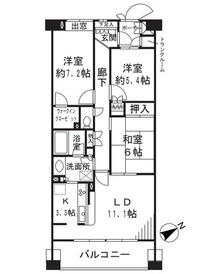 藤和ハイタウン梶ヶ谷の間取り
