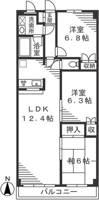 リビオン梶ヶ谷の間取り
