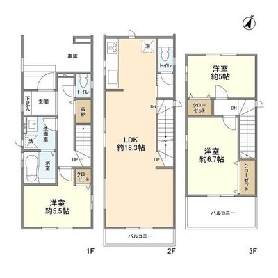 4274さいたま市東大成町3期2棟2号棟の間取り