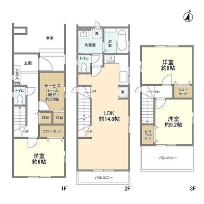 4274さいたま市東大成町3期2棟1号棟の間取り