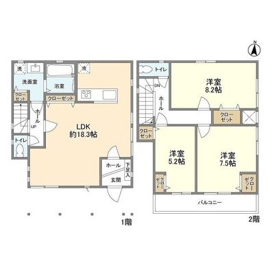碑文谷1丁目貸家の間取り