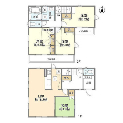 ひばりが丘北1丁目貸家の間取り