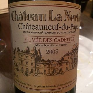 Ch. La Nerthe Châteauneuf du Pape Cuvée des Cadettes Rouge(シャトー・ラ・ネルト・シャトーヌフ・デュ・パプ)